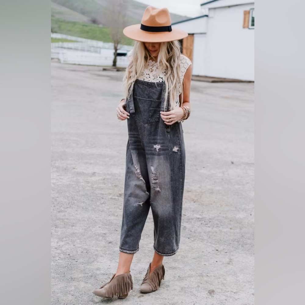 HIGH HOPES SLOUCHY DENIM OVERALLS size Small